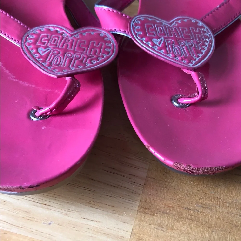 Coach poppy rare spring Vibrant Sophie Pink Heart Sandals - Picture 5 of 11